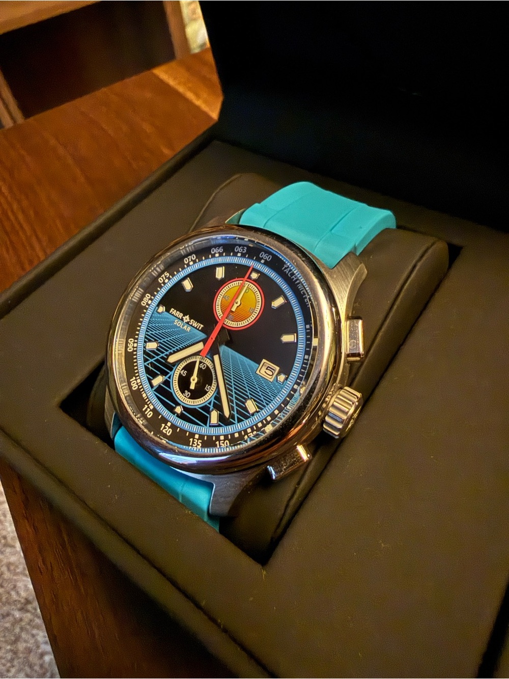 Farr & Swit Solar Chrono Vice with extra digital watch and bag